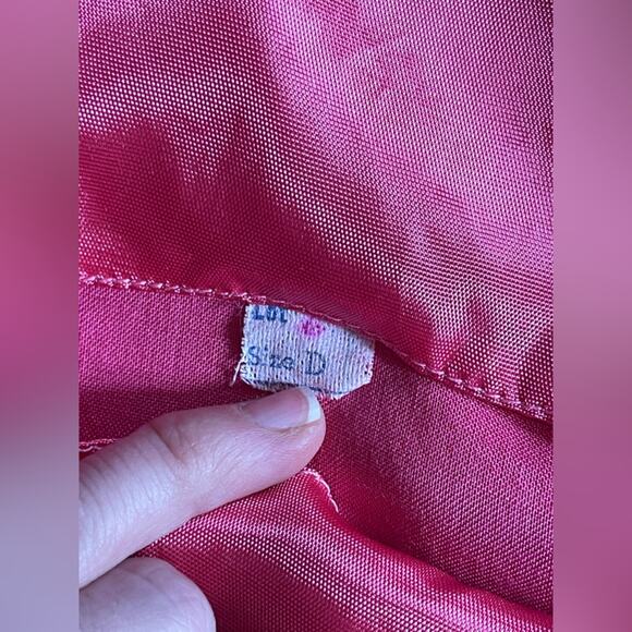 60s Vintage Hot Pink Crepe Dress Swing Dress w High Neckline - Picture 6 of 9